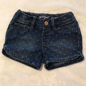Cat & Jack Denim Shorts with White Dots Size 4T